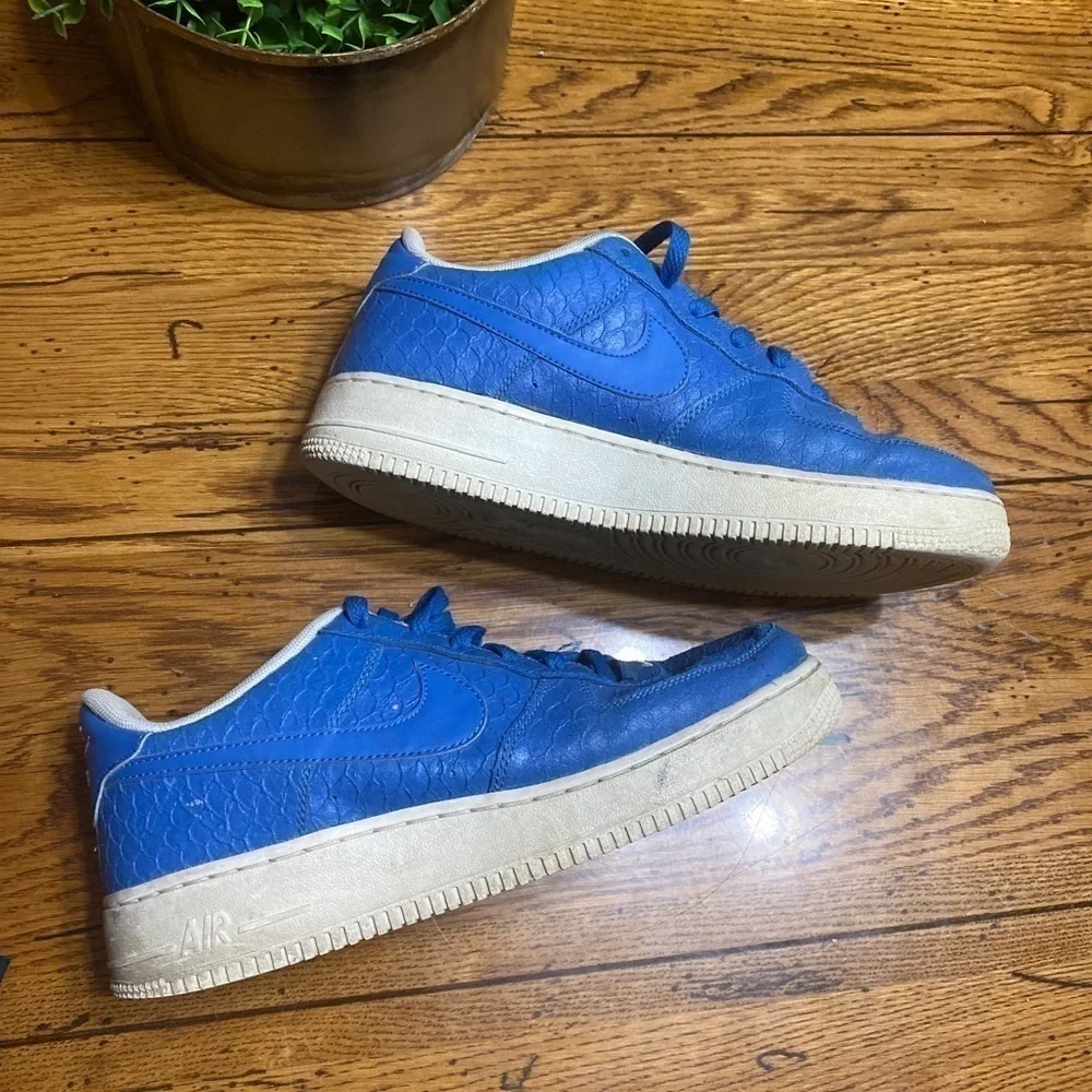 Nike Air Force 1 Big Kids 7.5Y Crocodile Croc Blue